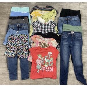 Lot of 18 Girls Clothing 10-12 Justice Wonder Nation Arizona Jordache etc+